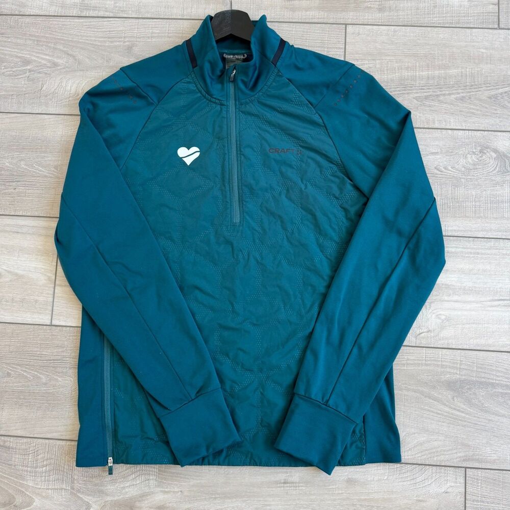 Craft Sportswear Skanderna Men's 1/2 Zip Running Pullover, Teal Green, sz M